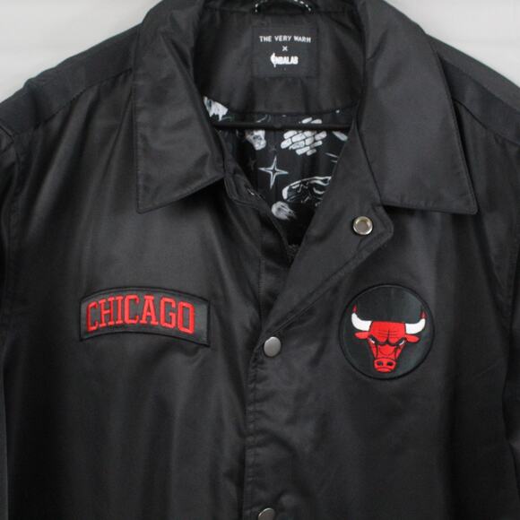Chicago Bulls The Very Warm x NBALab Jacket Mens XL Bomber Reversible Patches - Picture 2 of 13